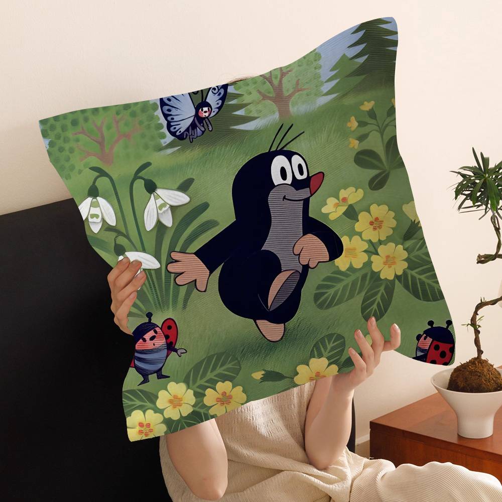 Cute The Little Mole Art Cushion Cover Decorative Pillow Sofa Home Decor Case Pillow Cases