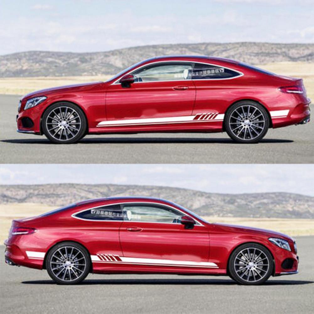 Car Body Graphic Decal Strip Pattern Car Side Stickers Waterproof Vehicle Decal Auto Decor 1 Pair Anti-scratch Self-adhesive Car