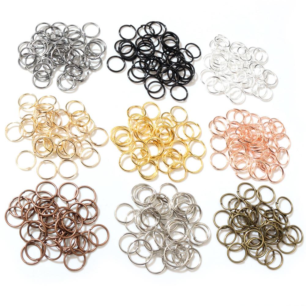 200pcs/Lot 3-12mm Metal Open Single Loops Jump Rings Split Rings DIY Jewelry Making Accessories Findings for Necklace Bracelet