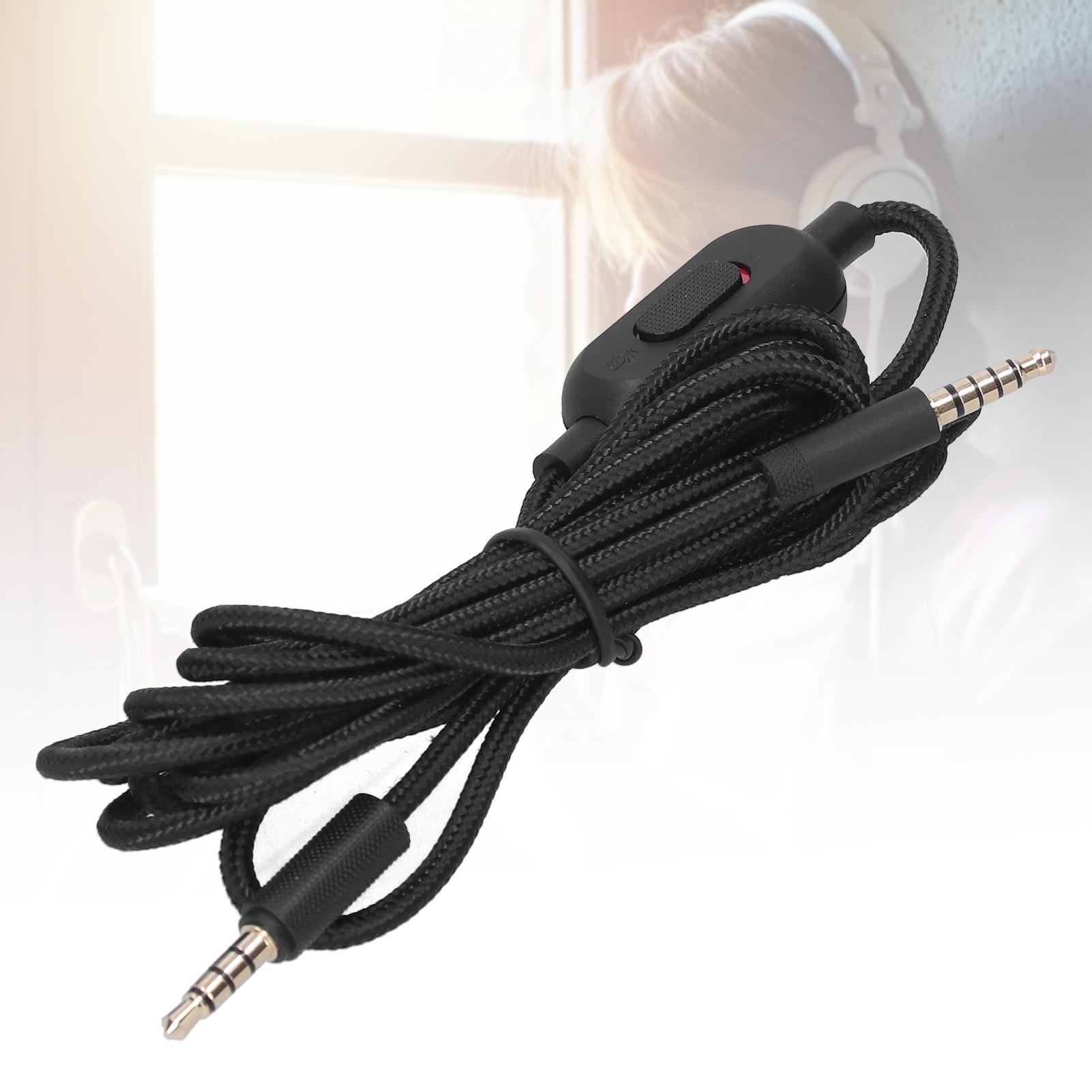 

2.0M Braided Replacement Cable Extension Cord Wire for Logitech G233 G433 GPROX Gaming Headset With Mute Volume Control Clip чорний