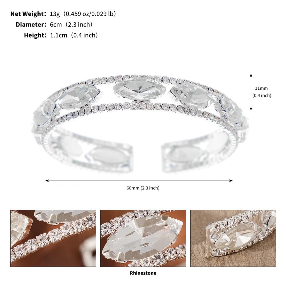 Elegant Rhinestone Stretch Bracelet For Bride Fashionable Light Luxury Crystal Bangle Versatile Wedding Jewelry Accessory