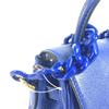 Versace Medusa Logo 2WAY Chain Shoulder Bag Hand Bag Leather Blue