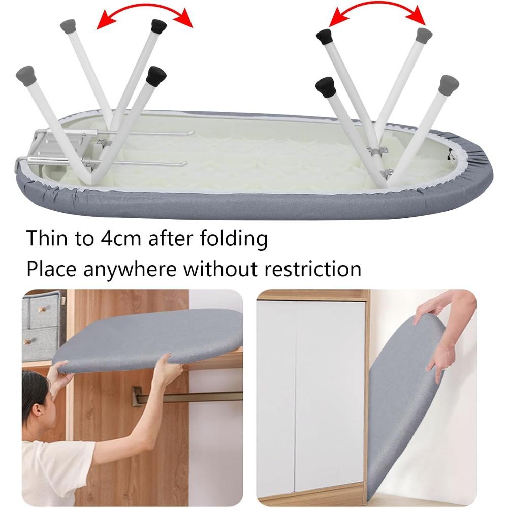 Tabletop Ironing Board 23.6" L X 14''W X 7''H with Removable Sleeve Board - Folding Legs Cotton Cover Travel Countertop Iron Board