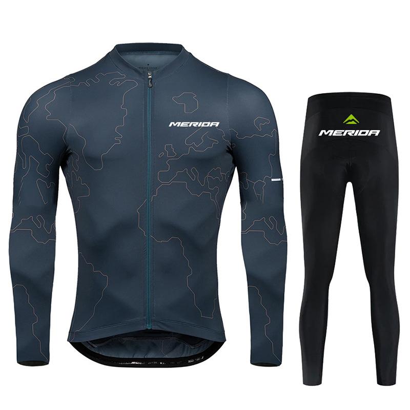 

New Merida Autumn Cycling Jerseys Men Breathable Long Sleeve Uniforme Quick Dry Road Bike Shirt Spring Bicycle Clothing 3XL