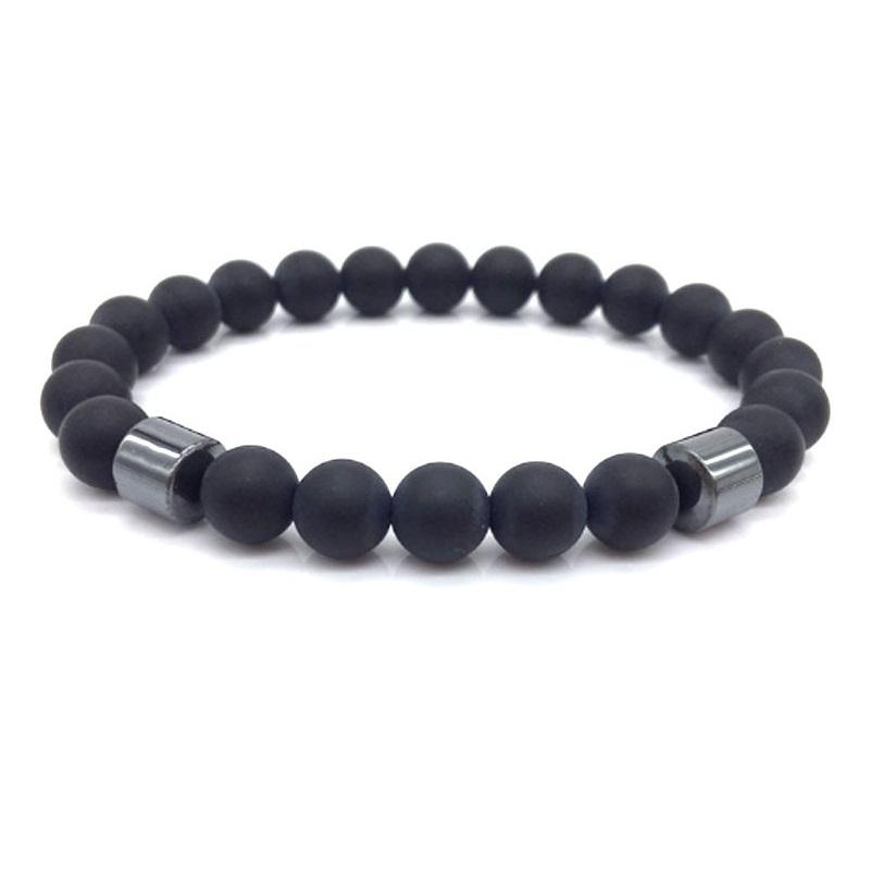 

Модные браслеты из натурального камня для мужчин, энергетический цилиндр, гематит, лечебные браслеты для женщин, молитва, рейки, талисман, ювелирные изделия, подарок Bracelet Style K