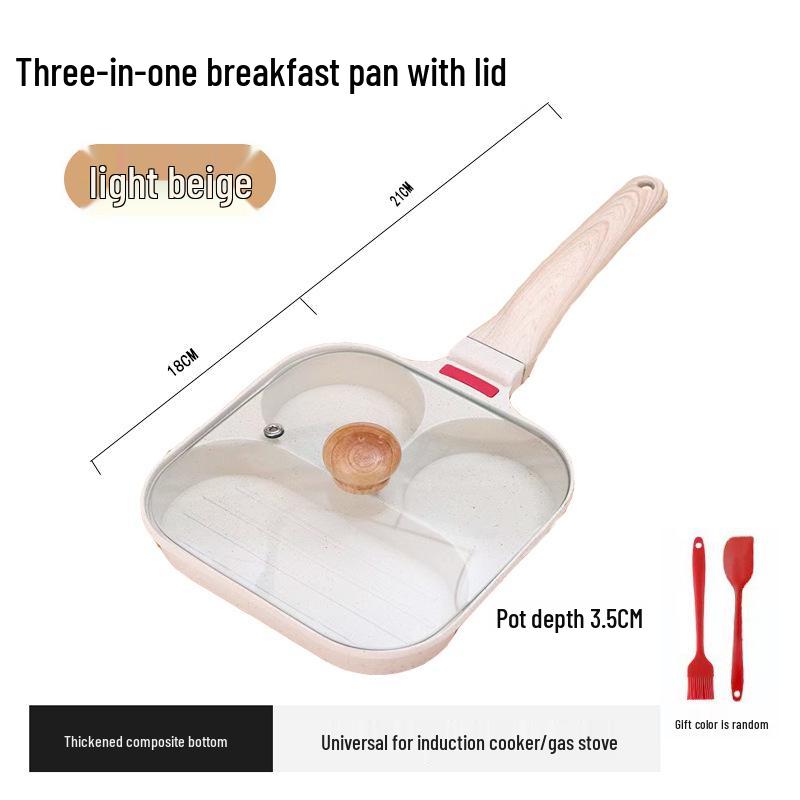 

Антипригарна сковорода для омлету «три в одному»: Ідеально підходить для яєць, гамбургерів, сніданків та стейків.