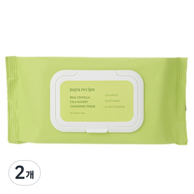 Papa Recipe Real Centella Cica Watery Cleansing Tissues, 100 wipes, 2 pcs