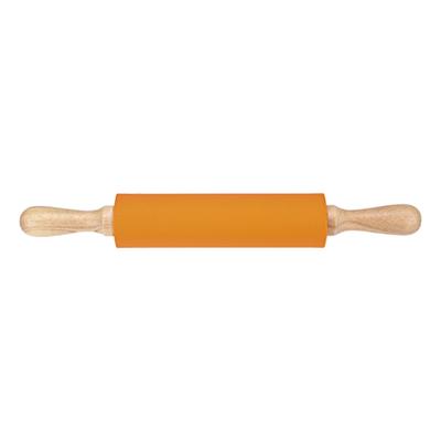מערוך סיליקון מורחב ידית עץ מלא משטח נון סטיק מערוך כלי אפייה כתום
