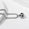 3D Fußball Halsketten für Männer, Solide Edelstahl Lässige Fußballer Anhänger, Sportliebhaber Jungen Geburtstagsgeschenke Schmuck