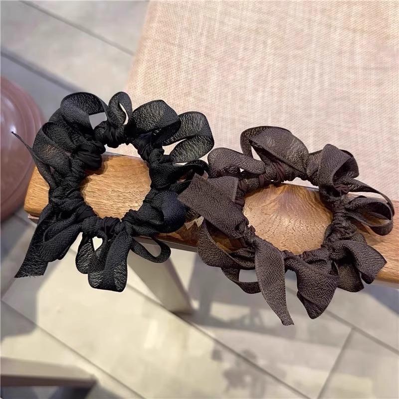 Chouchou à nœud pour chignonFemme Attache CheveuxBandeau Tout-en-un Fleur pour Cheveux Élastique Cheveux Accessoire Cheveux