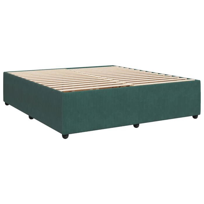 VidaXL Cadre de lit sans matelas vert foncé 200x200 cm velours 3285033