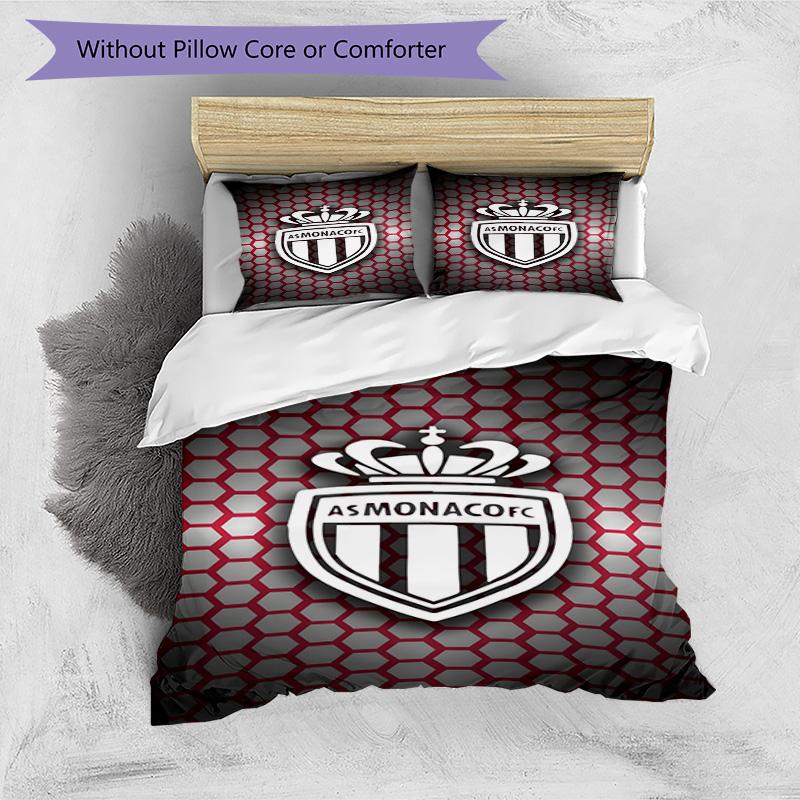 Monaco Football club Printed Pattern Duvet Cover Set – includes 1 duvet cover and 2 matching pillowcases Bedroom decor Christmas gifts