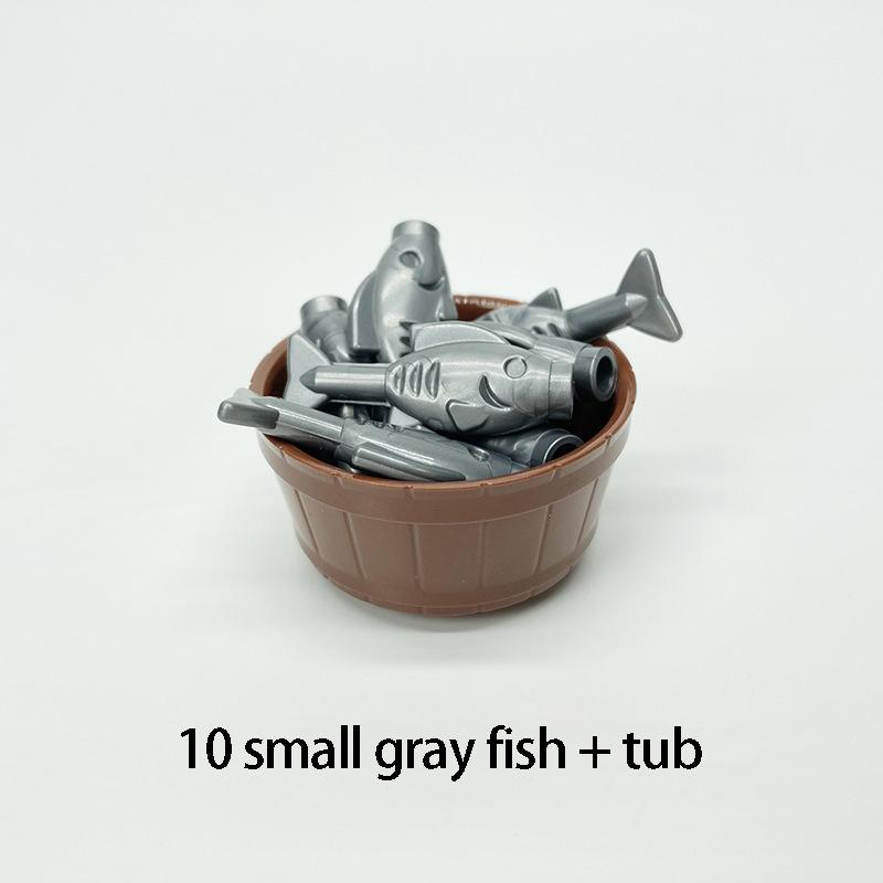City MOC Fishing Fish Set Building Blocks Toys for Children Assemble Bricks Parts