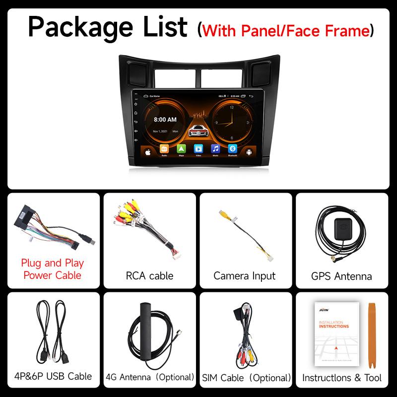 2 Din Car Radio Multimedia Player For Toyota Yaris 2005-2012 Android 12 4G GPS WIFI Navigation Stereo Head Unit Carplay   4