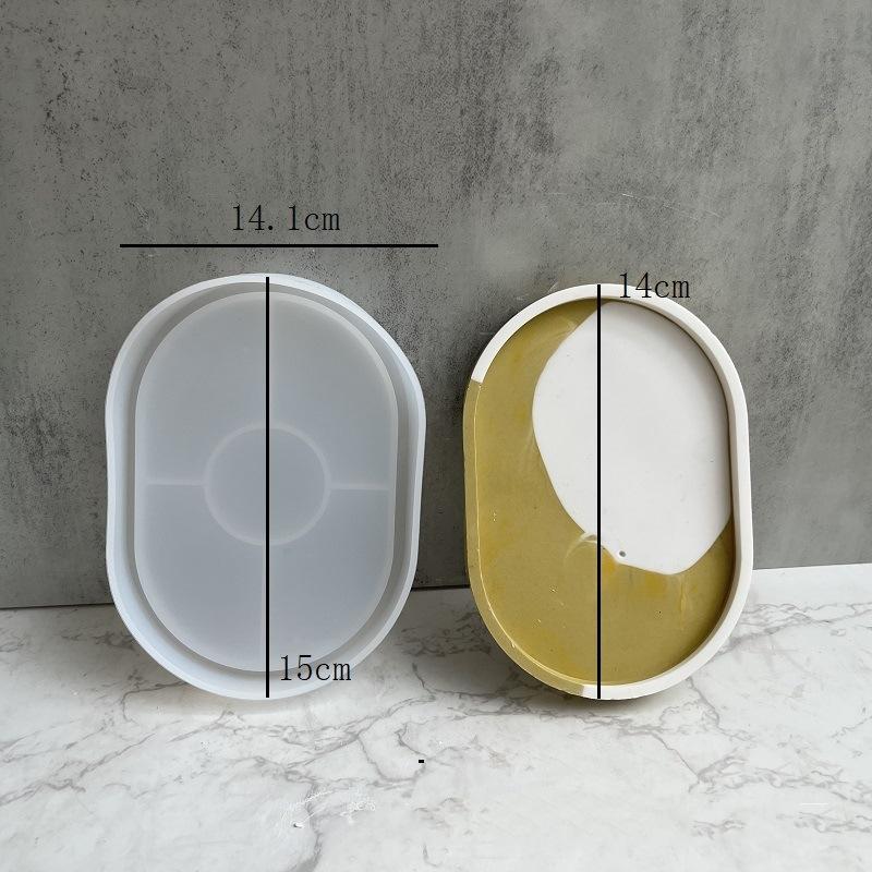 

Эллиптическая форма для подноса, основание эллиптической тарелки, силиконовая форма, гипсовая форма из смолы as picture белый