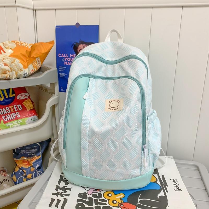 School bag girls college students new Japanese backpack high school junior high school students splicing large capacity simple backpack