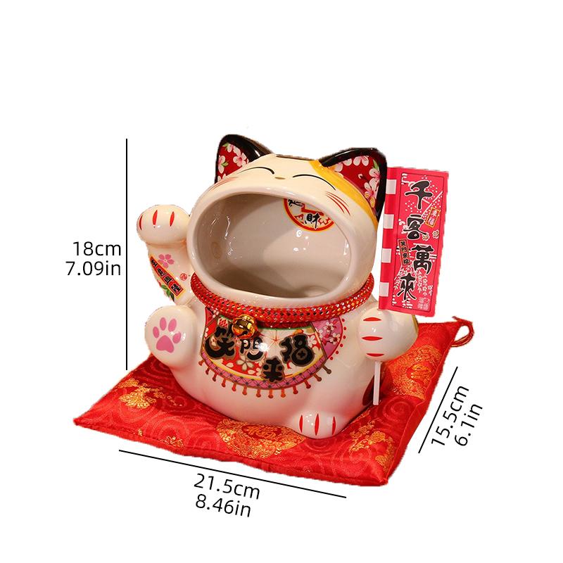 

Керамическая банка для конфет Манеки-неко - Креативный декор для дома, гостиной и прихожей