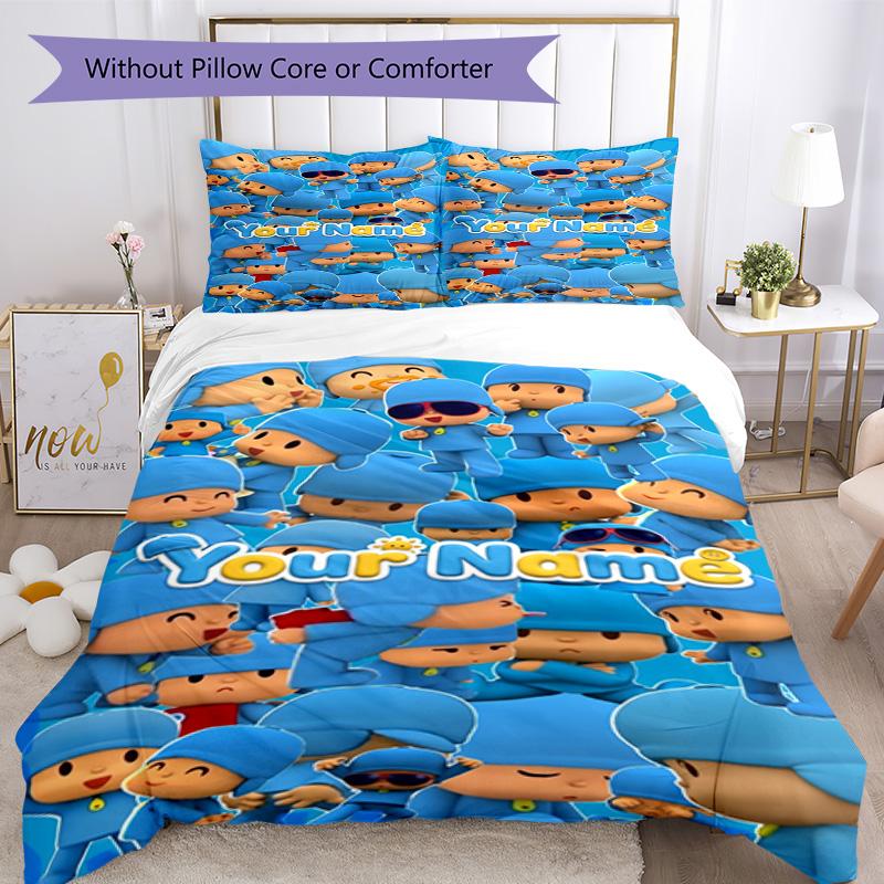 Pocoyo Customized Name Duvet Cover Set Perfect for Decorate room Breathable Duvet Cover Home Decor Gift for Festivals