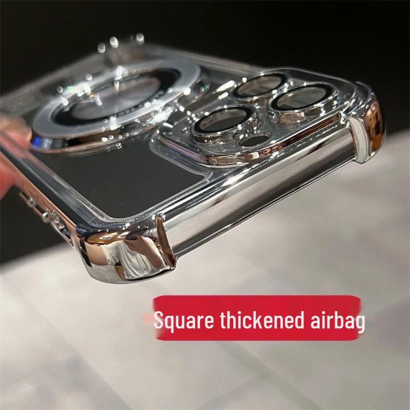 Magnetic Electroplated Transparent Protective Case for iPhone 17/16/15/14 Pro Max