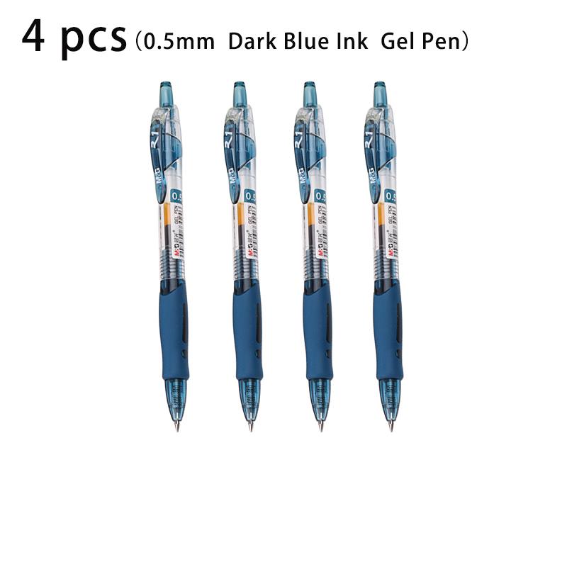 M&G 4pcs/8pcs 0.5mm Black Blue Dark Blue Red Ink Gel Pen Signing Pen School Supplies Office Supplies Stationery Gift
