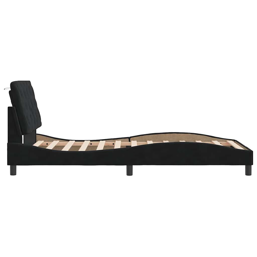 Bed Frame without Mattress Black 100 x 200 cm Velvet