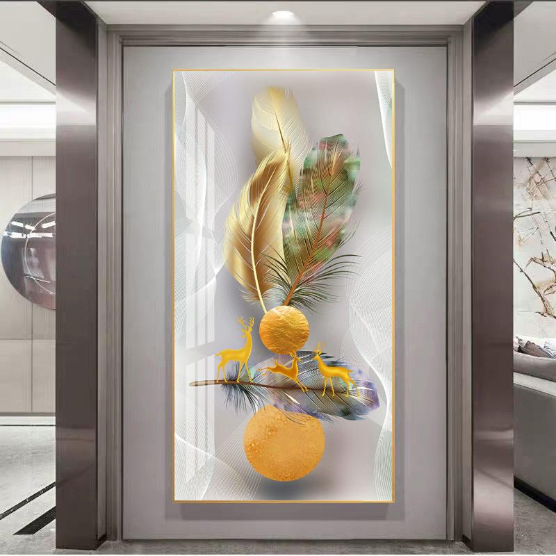 Poster e stampe di piume di lusso astratte, dipinti su tela colorati nordici, quadri artistici da parete per soggiorno, casa, veranda, arredamento