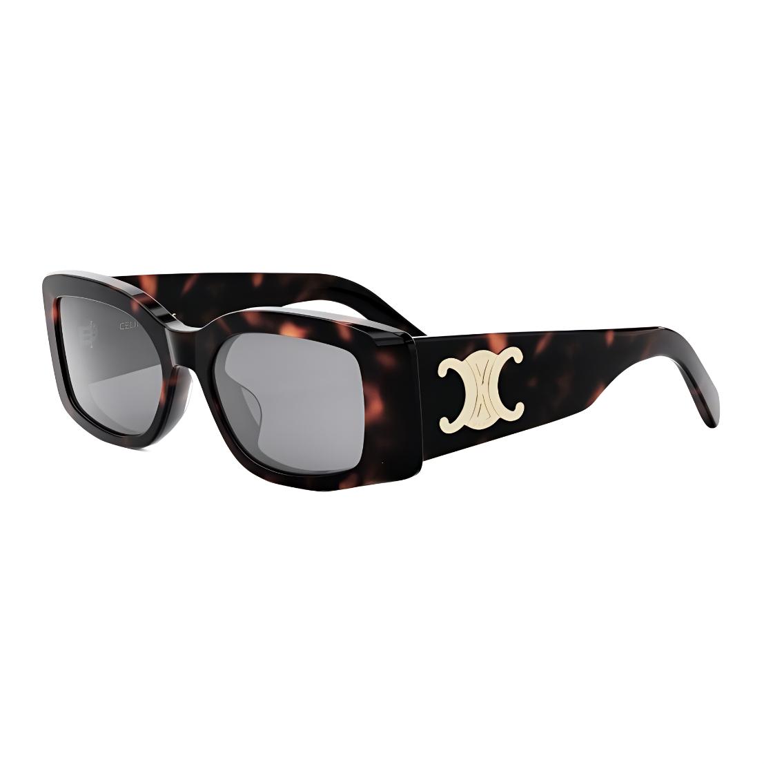 

CELINE Square Sunglasses Dark Havana/Smoke Unisex Eyewear Brown CL40282U-52A Brown Eyeglass Pouch