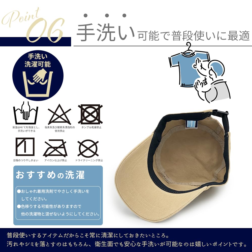 Champion Work and Black and Beige Size Cap, Men's Women's, 100% Cotton, (JP, Chart, 59.0 Cm, 61.0 Cm, Beige)