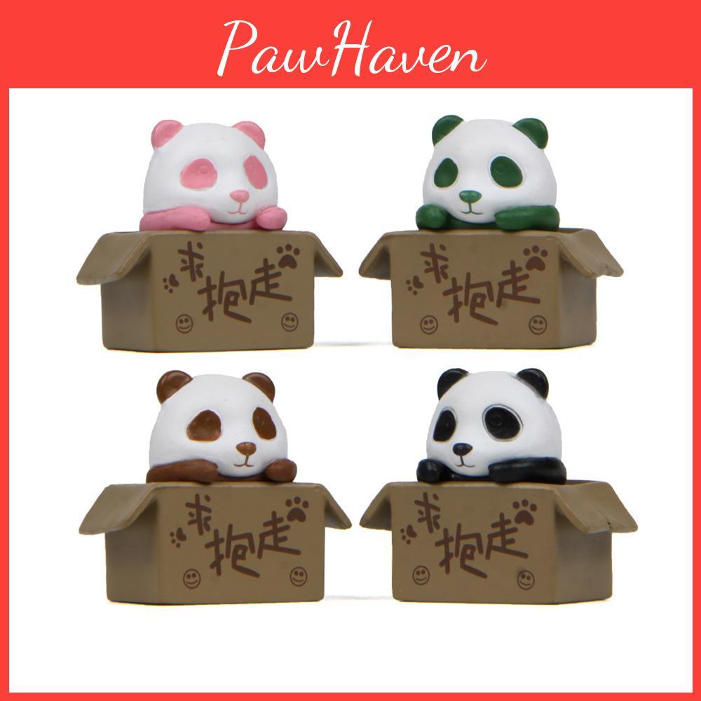 Cute Panda Baby Pvc Decor With Cardboard Box Theme For Home And Gift