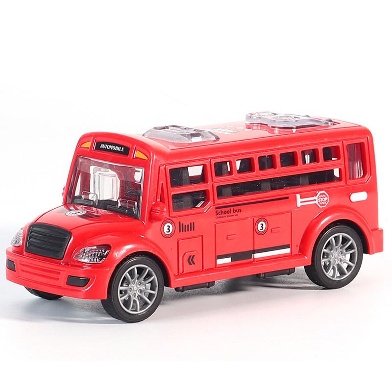 Bus Model School Toy Inertia Pull Back Mini Racing Car Children Educational Gift