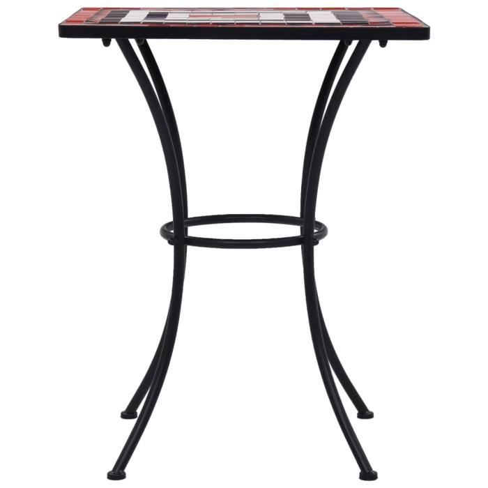 Table de bistro - vidaXL - Mosaïque - Terre cuite et blanc - 60 cm - Fer laqué