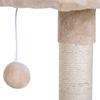 Cat Tower max 3.6kg with Hammock and Hanging Ball, Made of Wood and Plush, 50x36x70 cm, Beige