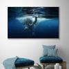 Animal African Elephant Swim in the Ocean Canvas Painting Posters and Prints Wall Picture Modern Living Room Home Deocr No Frame No Frame