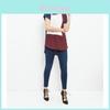 Women's Summer O-neck Loose Short Sleeve Shirt With Leisure Patchwork Design