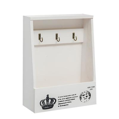 Soporte de Llaves de Madera Caja de Almacenamiento para Montar en la Pared con 3 Ganchos para Llaves Decoración del Hogar para Entrada Pasillo Cocina