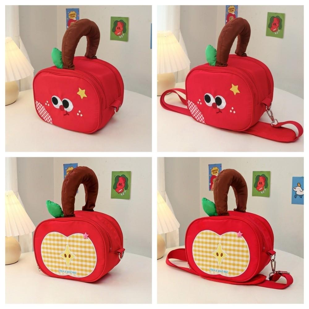 Handle Fruit Plaid Makeup Bag Storage Travel Cosmetic Container  Data Cable Storage