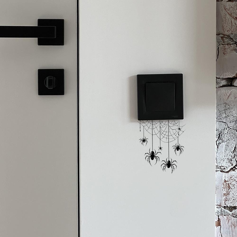 Web Selfadhesive Spider Art Pvc Wall Decal For Living Room And Entryway Decor