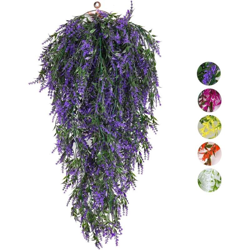

2/4Pcs Artificial Vine Plants Wall Hanging Simulation Green Fake Hanging Plants Vine DIY Home Garden Outdoor Terrace Decoration 2Pcs фиолетовый