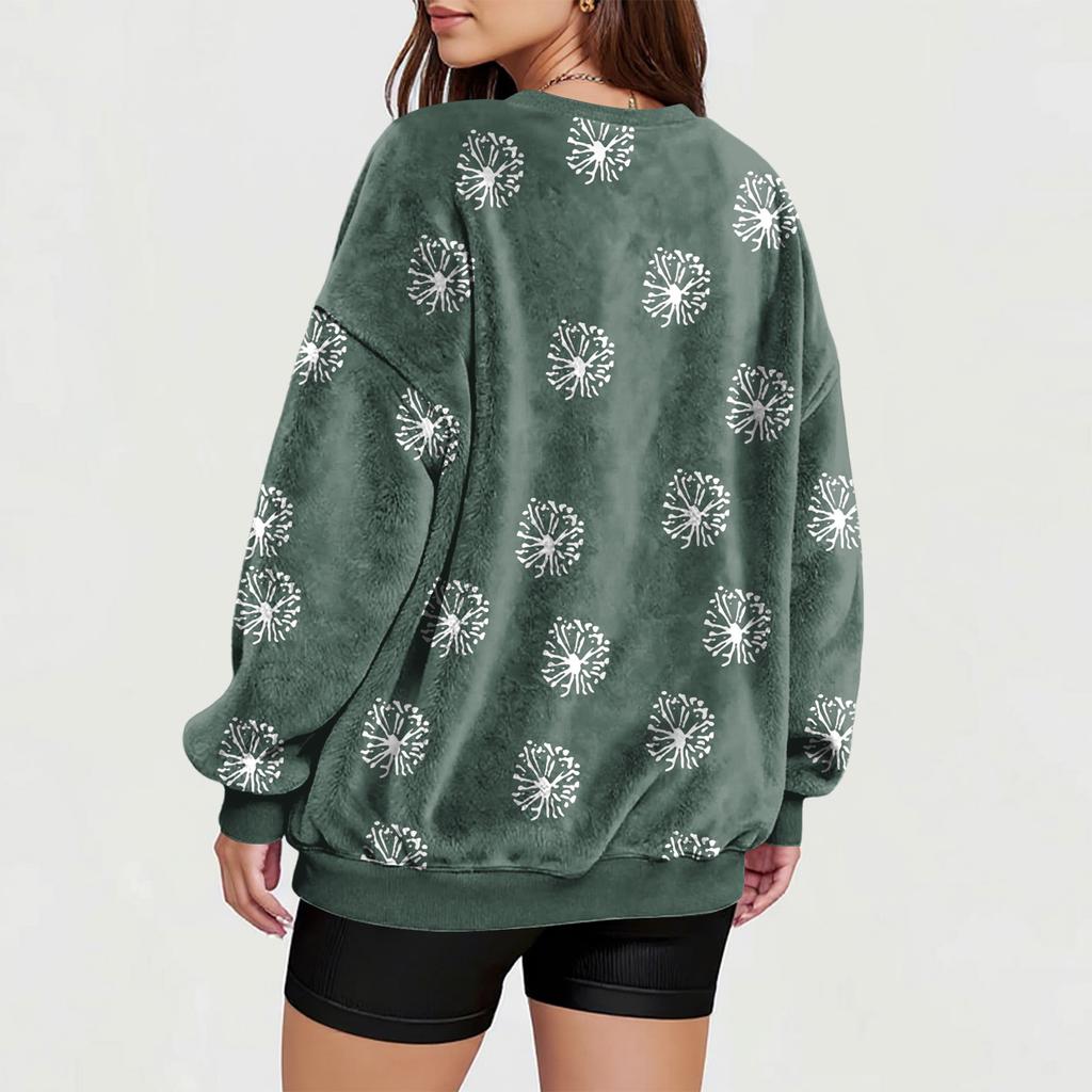 Women's V-Neck Sweatshirt Plush Solid Color Casual Fashion Long Sleeve With Pocketed Pullover Top
