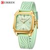 CURREN Fashion Women's Minimalist Square Quartz Watch Casual Sports Silicone Women Gift Clock Watches