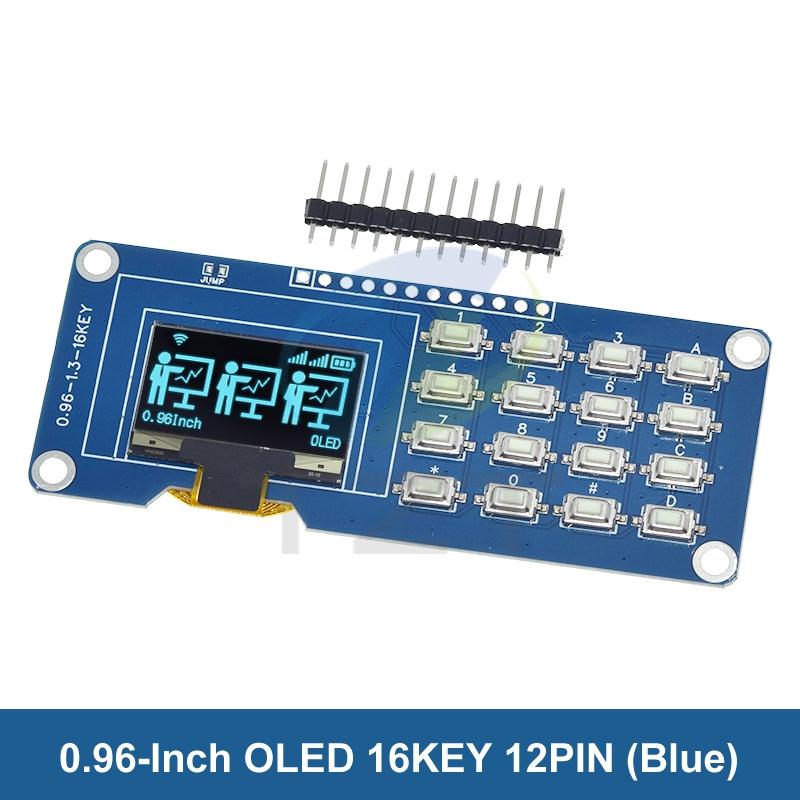 TZT 0.96/1.3 inch I2C OLED Display Driver SH1116/SH1315 with 1x4/4x4 keyboard Display Module screen module