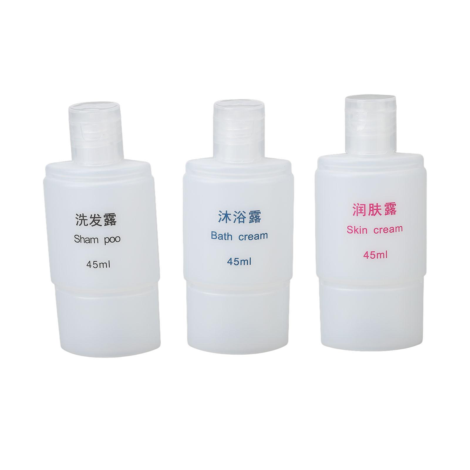

3 in 1 Travel Bottle Leakage Proof Refillable Portable Travel Container for Conditioner Shampoo Lotion 45ml Pink