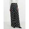 JUZUI Retro Plaid Wide-Leg Casual Pants