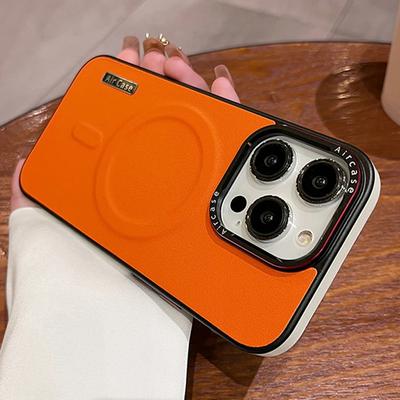 Luxury Leather For Magsafe Magnetic Phone Case For iPhone 16 15 14 13 12 Pro Max Wireless Charging Soft Silicone Shockproof Cover