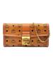 Cognac Visetos Monogram Leder Wallet-on-Chain mit Goldverschluss & Kettenriemen für den täglichen & abendlichen Gebrauch