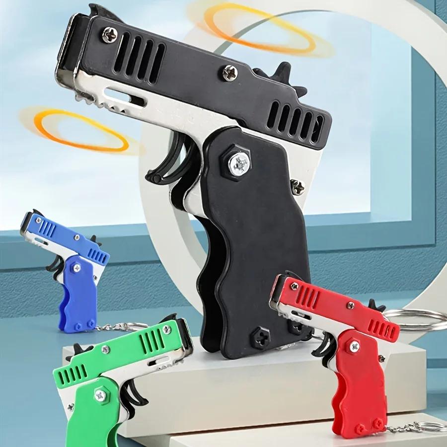 Children'S Simulation Toy Gun Boys Competitive Shooting Boys Gift Stretch Folding Can Be Fired Rubber Band Toy Gun