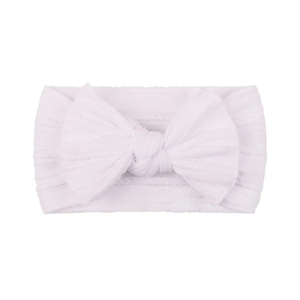 48colors Newborn Baby Headband Girls Elastic Knit Children Turban Baby Bows Soft Nylon Kids Headwear Toddler Hair Accessories
