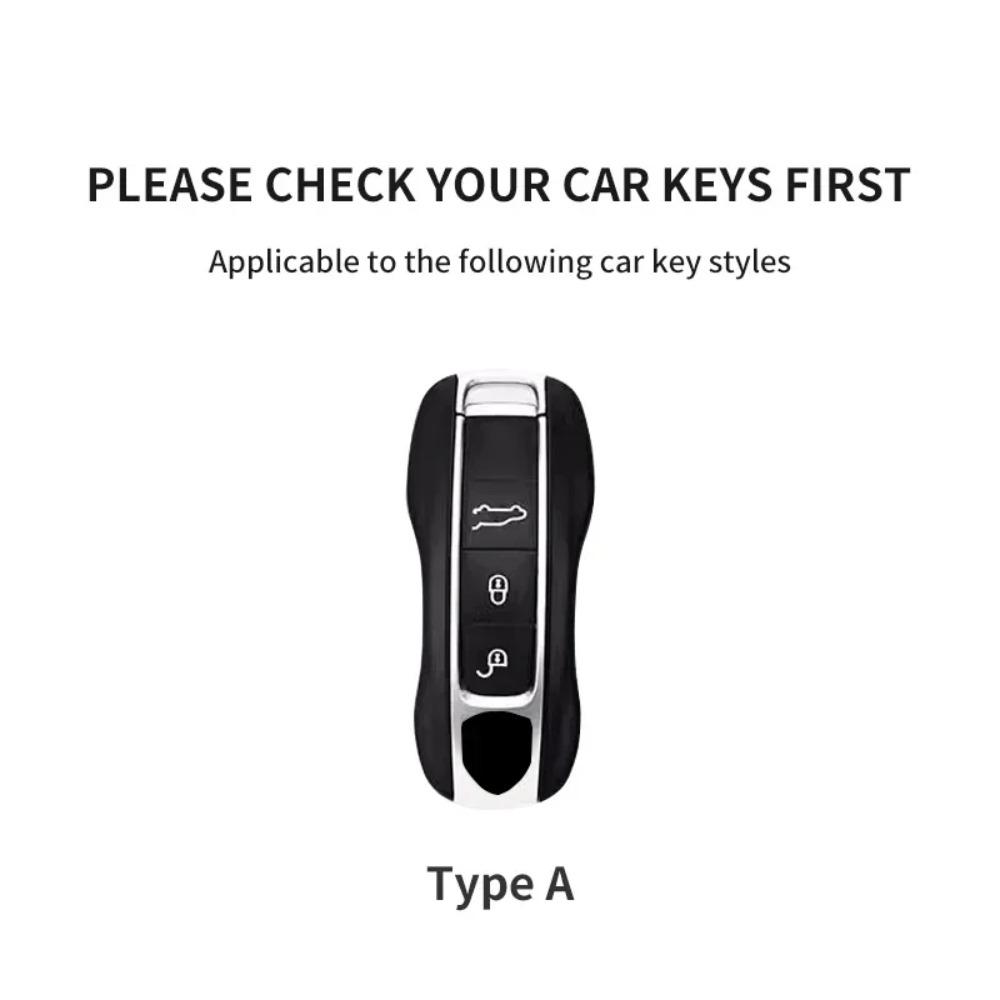 Autoschlüssel Hülle Abdeckung Schale für Porsche 718 Cayenne Panamera 911 Macan Taycan Cayman Boxster Oberste Schicht Leder Autoschlüssel Zubehör