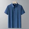 Middle Aged and Elderly Ice Silk Pearl Short Sleeved Polo Shirt Men's Lapel Collar T-shirt