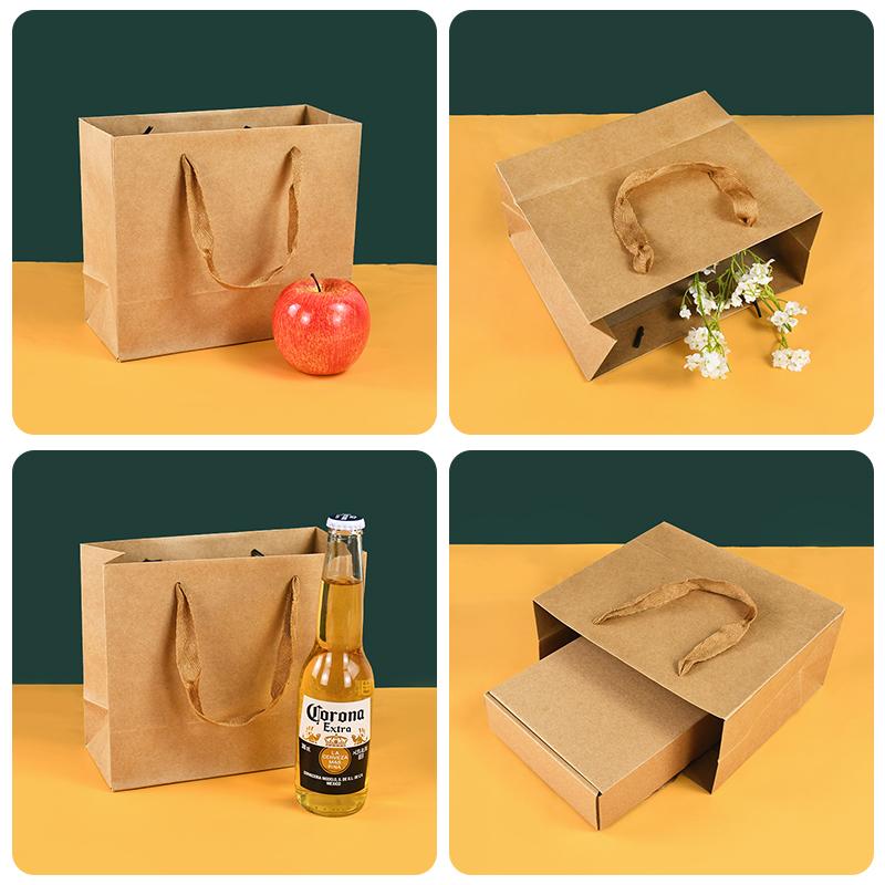 10Pcs Kraft Paper Gift Bags Birthday Party Wedding Favors for guests Baby Shower Christmas Candy Cookie Gift Packaging Supplies